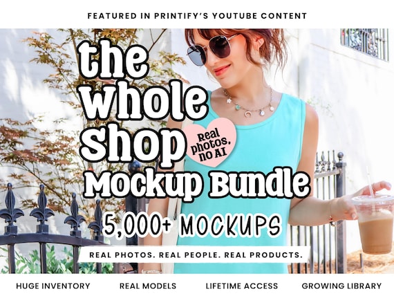 Ultimate Mockup Mega Bundle - High-quality Mock-ups of Popular T-shirts & Sweatshirts like Bella Canvas, Gildan, Comfort Colors. Real Models