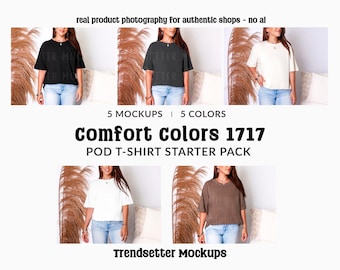 Comfort Colors 1717 Mockup Bundle, CC1717 T-Shirt Mocks, Real Model