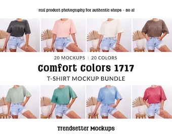 Comfort Colors 1717 T-Shirt Mockup Bundle: CC1717 Boho, Real Model