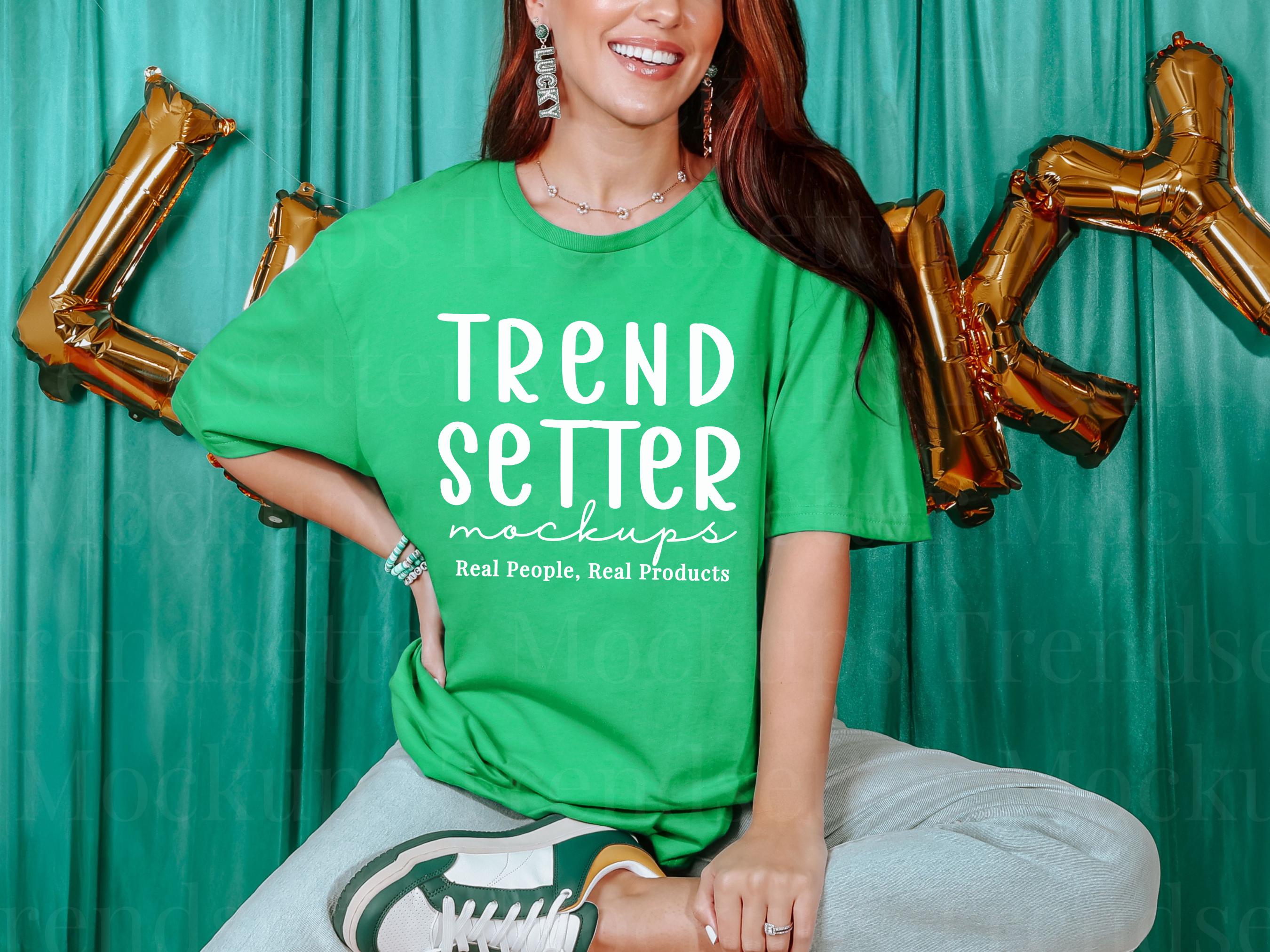 Gildan 64000 Irish Green Tshirt Mockup | St. Patrick's Day Real