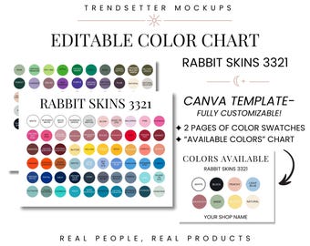 Rabbit Skins 3321 Color Chart | Canva Template Editable Color Chart