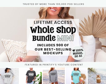 Whole Shop Mockup Bundle Mini: Comfort Colors 1717, Gildan 18000, Bella Canvas 3001 - Real Models, No AI