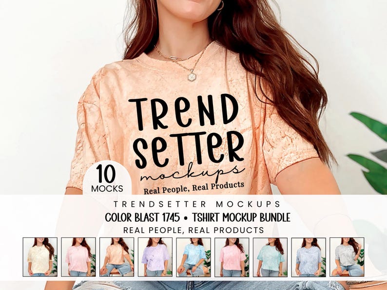 Color Blast 1745 Mockup Bundle, CC1745 Tie Dye T-Shirts, Real Person Model image 1