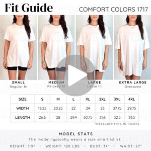 Comfort Colors 1717 Video Fit Guide, CC1717 T-Shirt Size Chart, Real Person Model