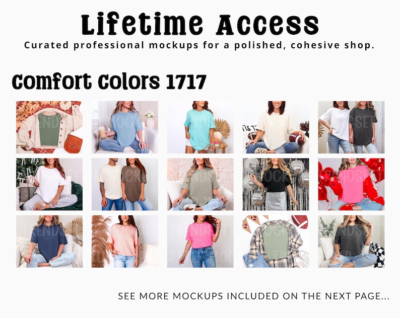Comfort Colors 1717 Mega Mockup-paket, CC1717 Livsstil & Flat Lay T-shirt-mockups, Riktig modell bild 4