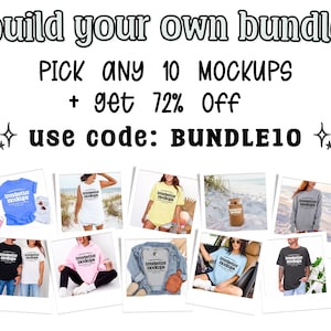 The image is a collage of various clothing items and accessories, including t-shirts, jeans, and jackets, along with a beach scene. The text on the image suggests that the items are part of a bundle offer, and there is a code "BUNDLE10" that can be used to access the bundle.