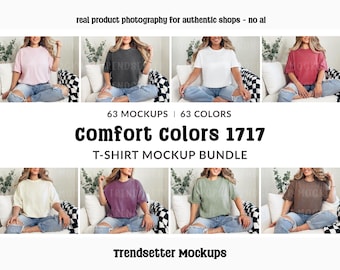 Comfort Colors 1717 Mockup Bundle, CC1717 T-Shirt Mocks, Real Model