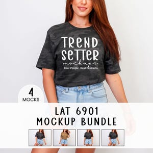 LAT 6901 Tshirt Mockup Bundle: LAT6901 Vorderseite des T-Shirts für POD, real Person Model (Digitaler Download)