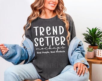 Maqueta Comfort Colors 1717 Pepper, camiseta CC1717, estilo casual.