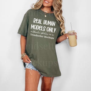 Comfort Colors 1717 Sage Mockup, CC1717 Tshirt Mock, Real Model - Etsy