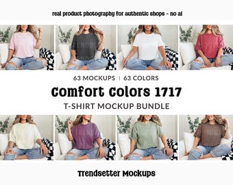 Comfort Colors 1717 Mockup Bundle, CC1717 T-shirt Mocks, Real Model