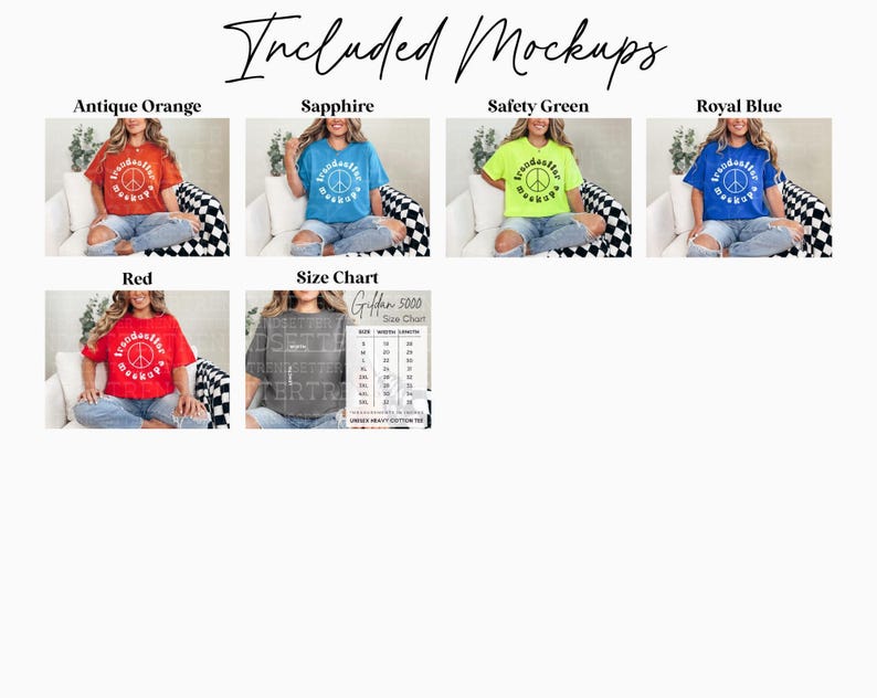 Gildan 5000 T-Shirt Mockup Bundle, G5000 Lifestyle Mocks, Real Model image 5