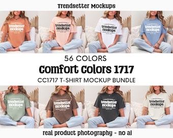 Comfort Colors 1717 Mockup Bundle, CC1717 T-Shirts, Boho Lifestyle, Real Person Model