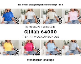 Gildan 64000 T-Shirt Mockup Bundle, G64000 Mocks, Real Model Photos