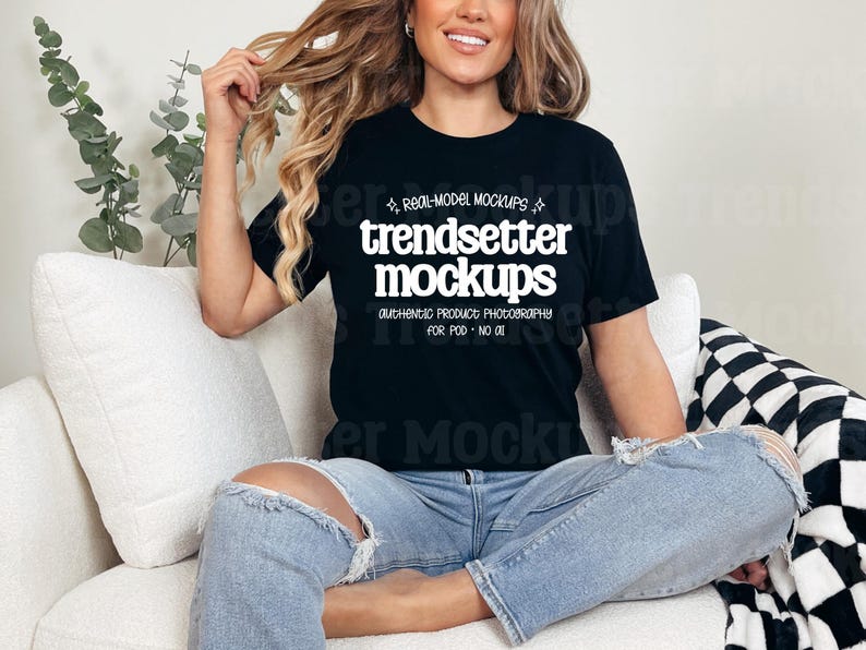 Bella Canvas 3001 Mockup Bundle, BC3001 T-shirt Mocks, Real Person Model image 6