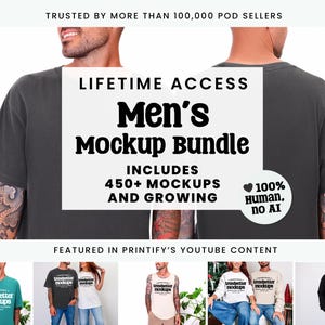 Mens Mockup Bundle, Comfort Colors 1717, Gildan 18000, Bella Canvas 3001 Mock-up Collection, Trendy Male Model Mocks