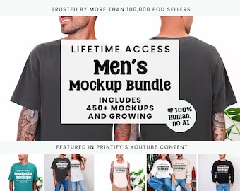 Men's Mockup Bundle with Lifetime Access, Comfort Colors and Gildan Real Model Photos