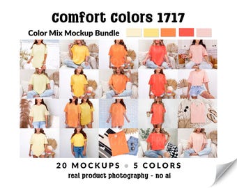 Comfort Colors 1717 Mockup Bundle, CC1717 T-Shirt Mocks, Real Person Model