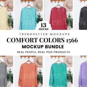 Comfort Colors 1566 Flatlay Mockup Bundle | CC1566 Crewneck Sweatshirt Mock-up Collection | Flat Lay Mocks | Trendy Neutral Boho