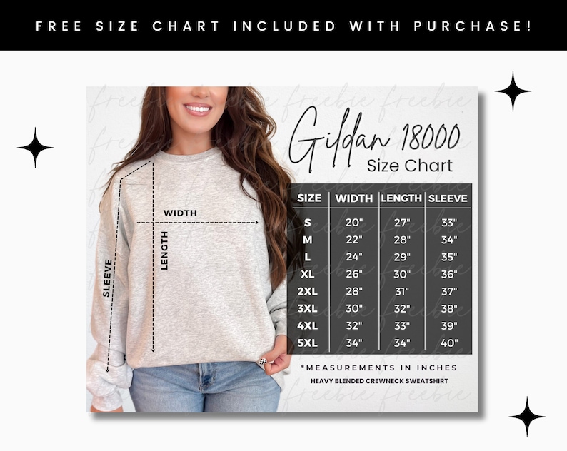 Gildan 18000 Ash MockUp, Ash Sweatshirt Boho Mock-up, Trendy Street Style Grey Pullover Mockup, Aesthetic Mock Up Model, Size Chart image 2