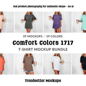 Paquete de maquetas Comfort Colors 1717, maquetas de camisetas CC1717, modelo real imagen 1