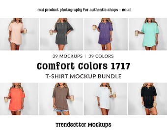 Comfort Colors 1717 Mockup Bundle, CC1717 T-Shirt Mocks, Real Model