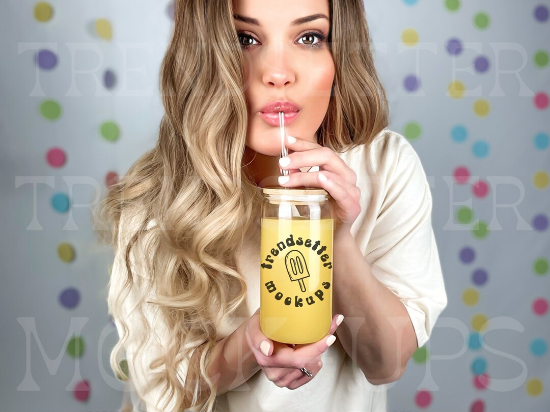 16oz Glass Can Mockup, Glass Beer Can Mockup, Libbey Glass Mockup