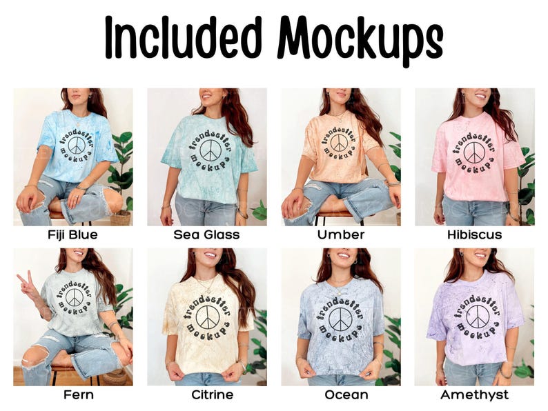Color Blast 1745 Mockup Bundle, CC1745 Tie Dye T-Shirts, Real Person Model image 2