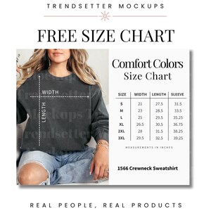 Light Green Comfort Colors 1566 Christmas Mockup, CC1566 Crewneck Sweatshirt, Real Model (Digital) image 2