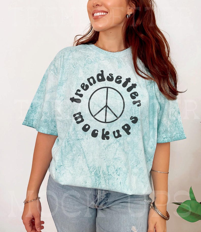 Color Blast 1745 Mockup Bundle, CC1745 Tie Dye T-Shirts, Real Person Model image 6