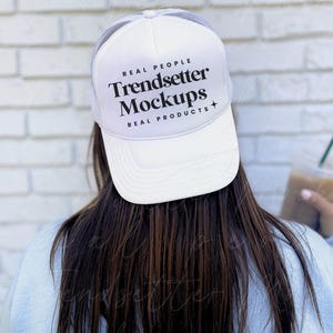 Otto Trucker Cap Mockup, 39-169 White Baseball Hat Mockup, Mesh Hat Mock-up, Trendy Minimalist Mock, Real Person Model
