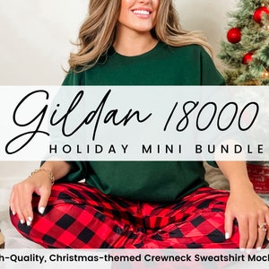 Gildan 18000 Christmas Mockup Bundle, G18000 Holiday Collection, Trendy Crewneck Sweatshirt Models, Popular Unisex Sweatshirt Mock-ups