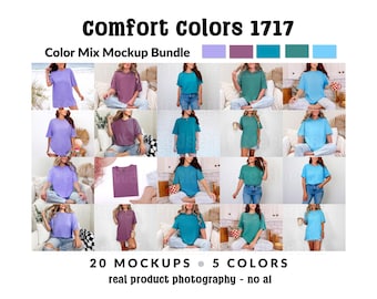 Comfort Colors 1717 Mockup Bundle, CC1717 T-Shirt Mocks, Real Person Model