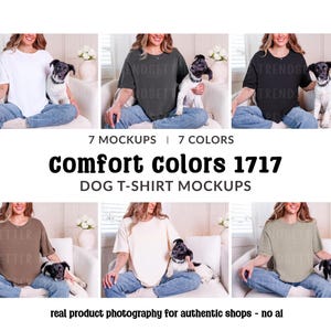 Comfort Colors 1717 Dog Mockup Bundle, CC1717 Pet T-shirt Mocks, Real Model image 1