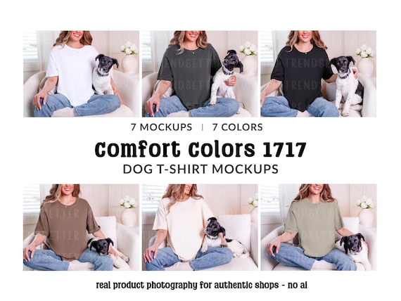 Comfort Colors 1717 Dog Mockup Bundle, CC1717 Pet T-shirt Mocks, Real Model