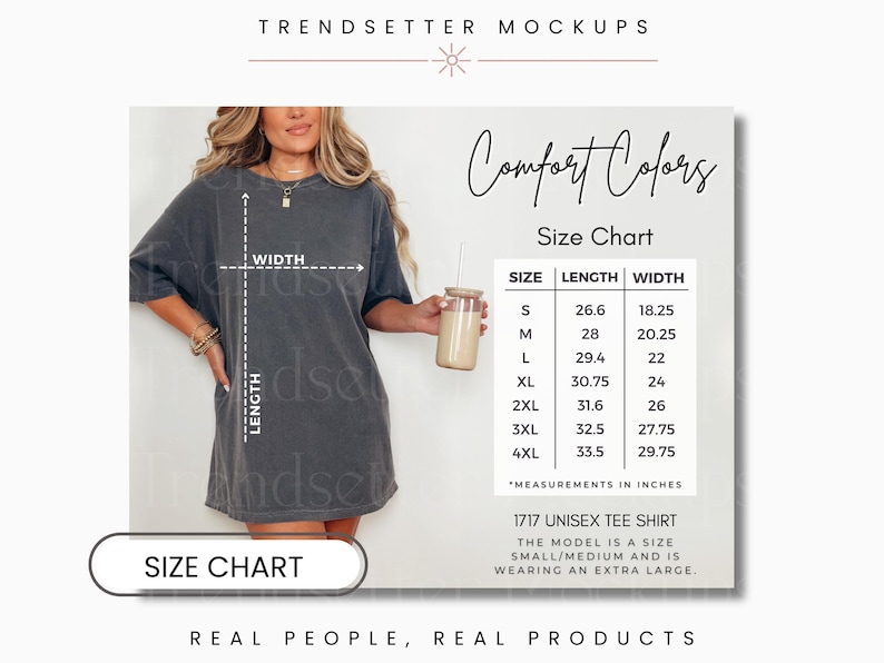Tabla de tallas Comfort Colors 1717, Guía de tallas Comfort Colors ...