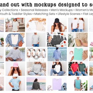 Whole Shop Mockup Bundle: CC1717 G18000 Comfort Colors Gildan Bella Canvas, Real Models image 4