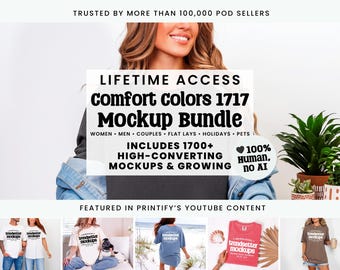 Comfort Colors 1717 Mega Bundle, CC1717 T-Shirt Mockups, Real Model