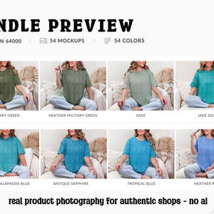 Gildan 64000 T-Shirt Mockup Bundle, G64000 Oversized Tee Mock-ups, Boho Lifestyle, Real Model image 6