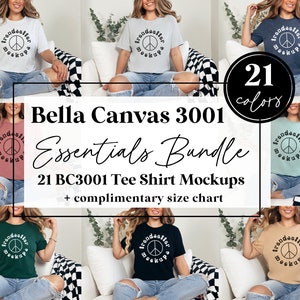 Bella Canvas 3001 Mockup Bundle, BC3001 New Shop Essentials Collection, Popular High-Quality Tee Shirt Mock-ups, New Shop Bundle