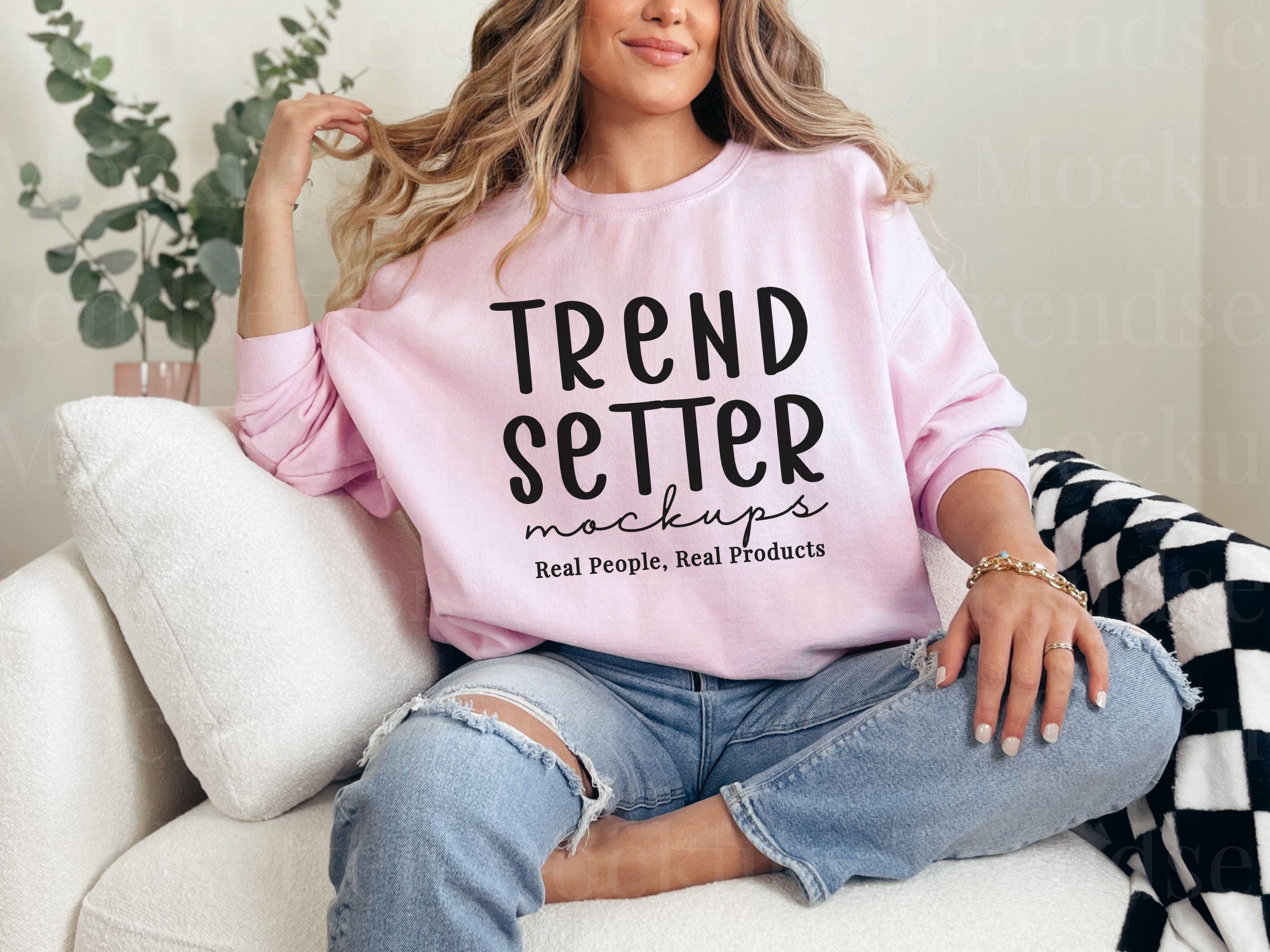 Embroidered Sweatshirt Pink - Etsy
