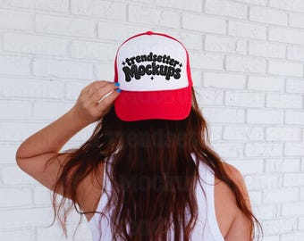 Otto 39-169 Czerwony Biały Kapelusz Makieta, Czapka Trucker, Model Prawdziwy