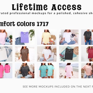 Comfort Colors 1717 Mega Mockup-paket, CC1717 Livsstil & Flat Lay T-shirt-mockups, Riktig modell bild 3
