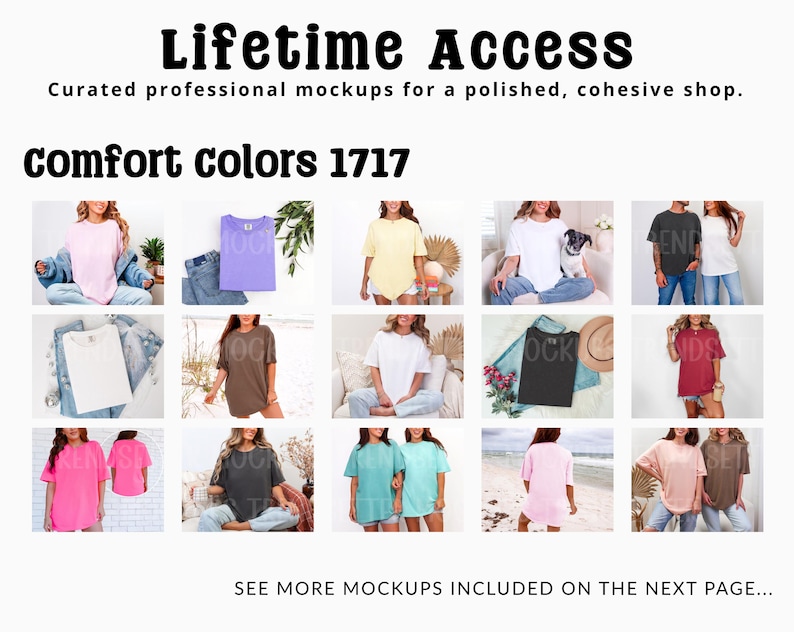 Comfort Colors 1717 Mega Mockup-paket, CC1717 Livsstil & Flat Lay T-shirt-mockups, Riktig modell bild 3