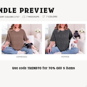 Comfort Colors 1717 Dog Mockup Bundle, CC1717 Pet T-shirt Mocks, Real Model image 3