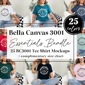 Bella Canvas 3001 Mockup Bundle, BC3001 New Shop Essentials Collection, Popular High-Quality Tee Shirt Mock-ups, New Shop Bundle