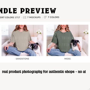Comfort Colors 1717 Dog Mockup Bundle, CC1717 Pet T-shirt Mocks, Real Model image 4