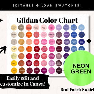 Bearbeitbare Gildan Farbkarte, Gildan 5000 Stoffmuster, Gildan 2000 Canva-Vorlage, Gildan 64000 Farbtabelle, Gildan 18000 Sweatshirt