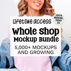 Whole Shop Mockup Bundle: CC1717 G18000 Comfort Colors Gildan Bella Canvas, Real Models (Digital Download)