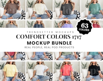 Comfort Colors 1717 Mockup Bundle, CC1717 New Shop Essentials Collection, Popular Tee Shirt Mock-ups, New Shop Bundle, Real Person Model